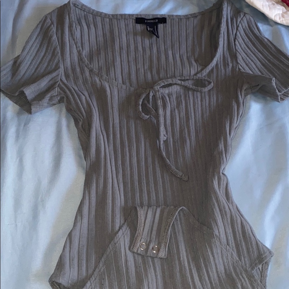 blue/gray body suit